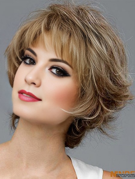 Cheveux synthétiques bon marché UK Layered Cut Short Length Style Ondulé