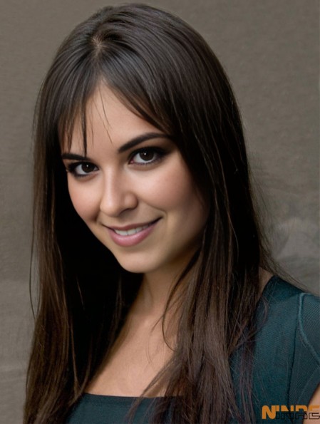 Jordana Brewster Long Style Droite Couleur Noire Avec Frange