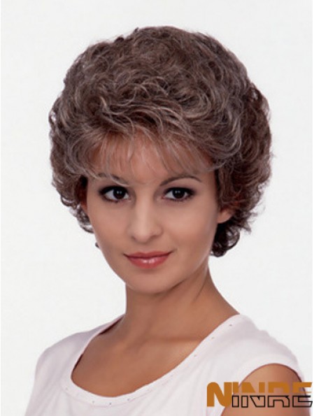 Pas cher beaux cheveux synthétiques courte longueur style classique coupe bouclés