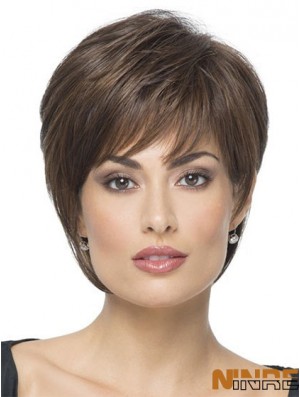 Court Boycuts Straight Brown Hairstyles Synthetic Wigs