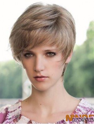 Perruques courtes droites blondes appropriées de 6 pouces