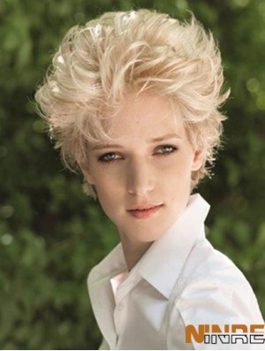 Lace Front Boycuts Short Straight Blonde Sale Cheveux synthétiques