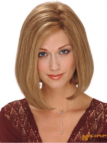 Bob synthétique perruques longueur de menton bobs coupe monofilament couleur blonde