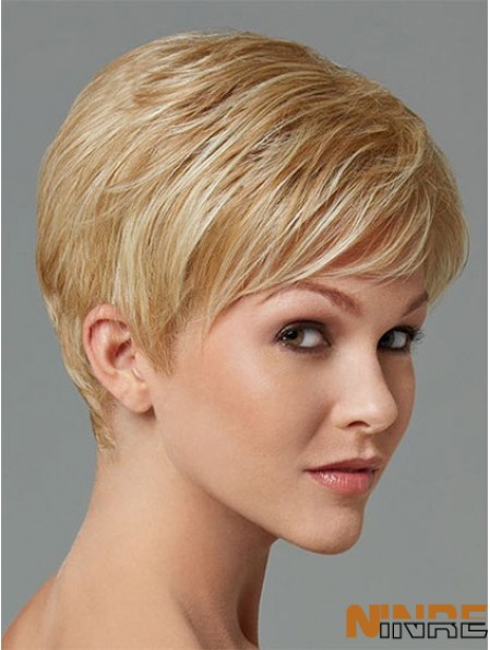 Cheveux synthétiques à vendre Boycuts Longueur recadrée Couleur blonde