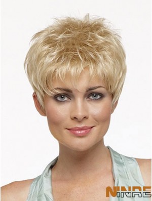 Cropped Boycuts Straight Blonde Online Perruques synthétiques