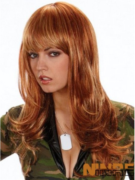 Couleur de cheveux synthétiques au Royaume-Uni avec une longue frange de style ondulé