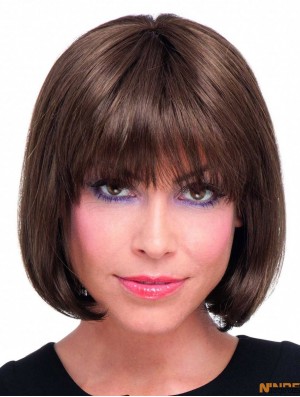 Perruques synthétiques en dentelle pleine UK avec couleur Auburn style Bobs