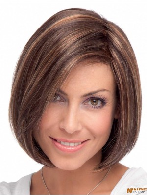 Lace Front Chin Longueur Straight Brown Superbe Bob Perruques