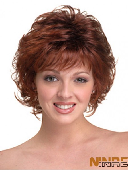 Perruques de tête de cheveux synthétiques avec longueur de menton capless couleur Auburn