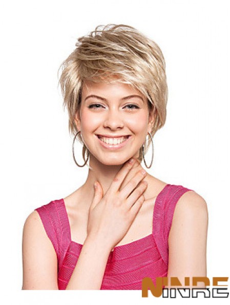 Boycuts courts droite blonde incroyable perruques synthétiques