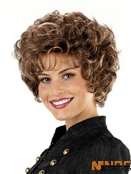 Style 32  inchStraight Brown avec Bangs perruques courtes