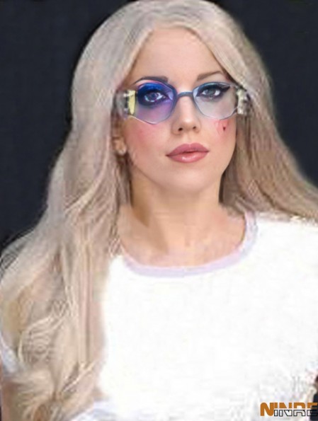 22 pouces conçu longue ondulée sans frange perruques Lady Gaga
