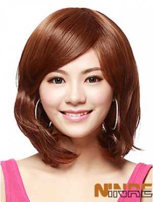 Longueur d'épaule Bobs Perruques Synthétiques Auburn Droite Flexibilité