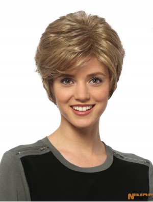 Perruques courtes de 8  inchondulées blondes ondulées