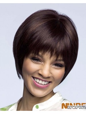 Perruques Bob de haute qualité avec longueur de menton droite Auburn 8  inchLace Front