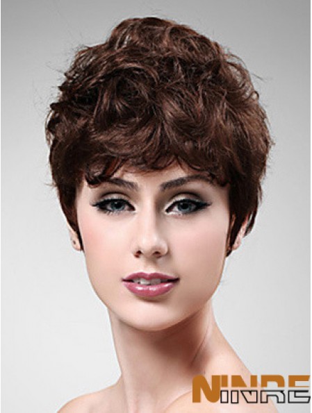 Boycuts courts ondulés Auburn Sassy perruques synthétiques