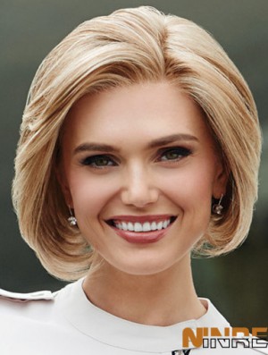 Bobs Wavy Monofilament Blonde 10 pouces Perruques synthétiques à vendre