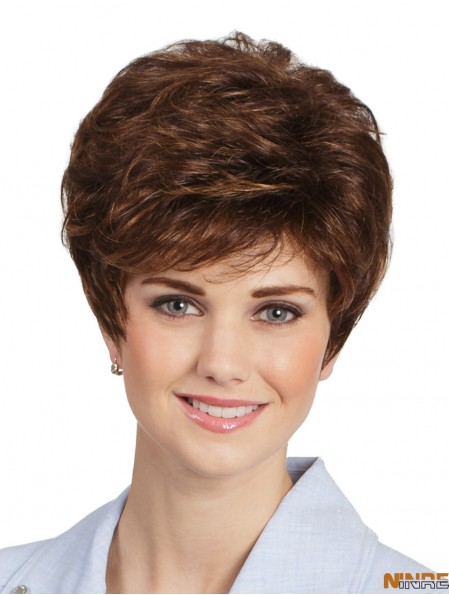 Capless Wavy 8  inchBrown Classic Wigs