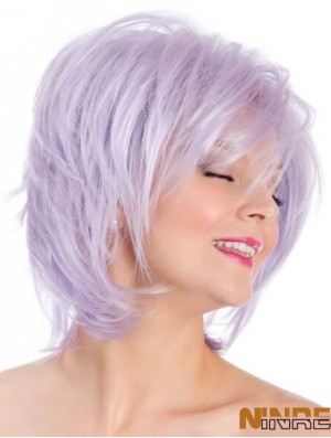 Capless Straight Lilac 8 pouces Bobs Fashion Wig