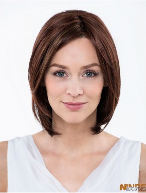 11 pouces droite rouge synthétique épaule longueur capless perruque Bobs