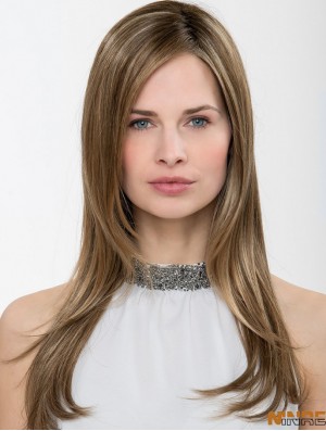 Synthétique Ombre / 2 tons droite 18  inchCapless sans frange longue perruque pour femme