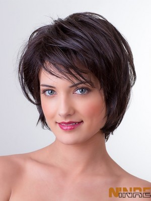 Brun 10  inchBobs Straight Monofilament synthétique femmes perruque Medium