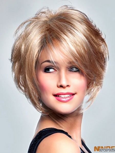 UK perruques de dentelle avec monofilament courte longueur bouclée style coupe en couches