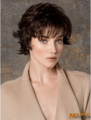 Avec frange courte Auburn Wavy Discount Petite perruques