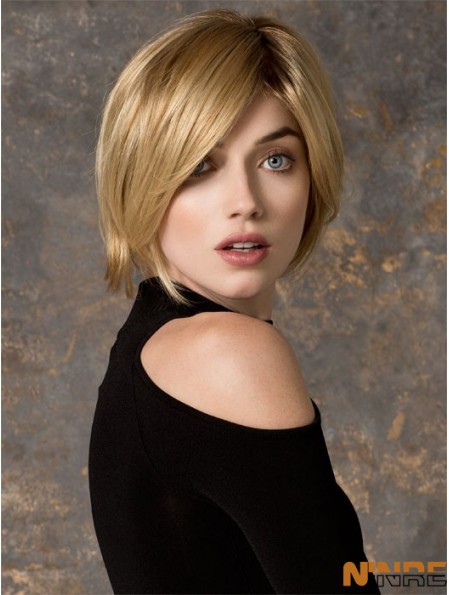 Bobs Chin Longueur Blonde Droite Moins Cher Petite Perruques