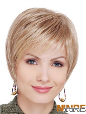 Meilleures perruques avant en dentelle blonde courte droite en couches