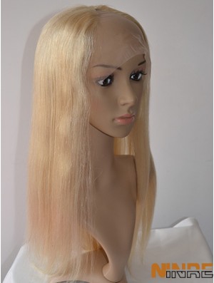 20 pouces avant de lacet droite blonde magnifique partie U perruques