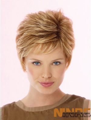 Fabuleuse blonde recadrée ondulée Boycuts Lace Front Wigs