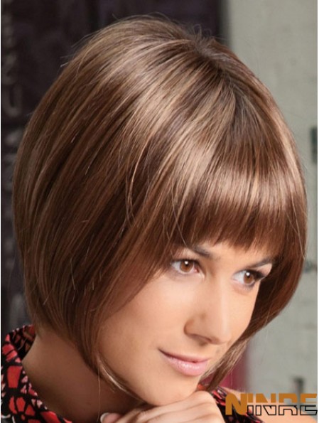 Perruques Auburn Soft Bob Lace Front Longueur Chin