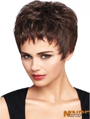 Perruques avant en dentelle ondulées naturelles Boycuts ondulées