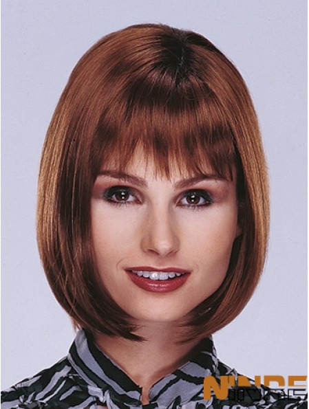 Perruques Bob Auburn Top Monofilament Straight Longueur Menton