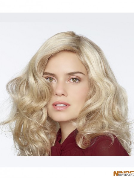 Perruques bouclées synthétiques blondes bouclées 100% attachées à la main