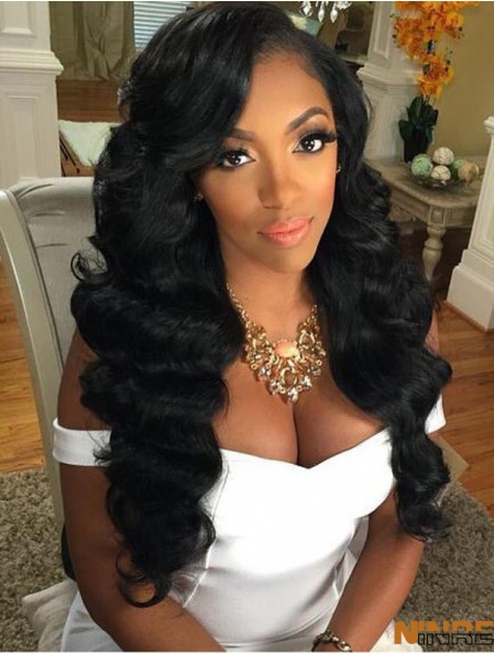 Cheveux naturels remy noirs ondulés 22  inchsans frange 360 perruques en dentelle