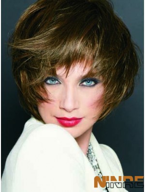 Perruques Bob Bob Monofilament Blondes Courtes Droites