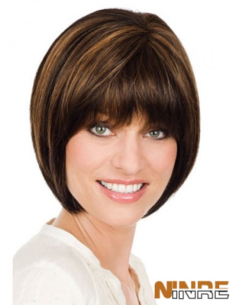 Perruques Monofilament Bobs Straight Longueur Bob Chin