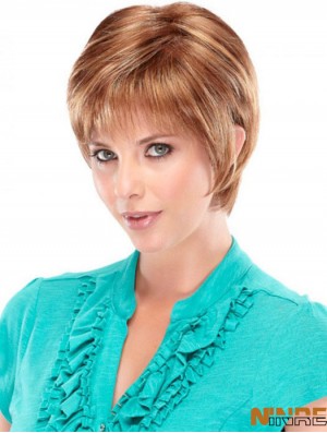 Layered Chin Length Straight Auburn 7  inchNew Monofilament Wigs