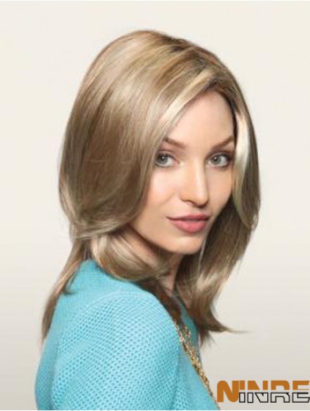 Perruques Monofilament Impertinentes Longues Blondes 16  inch