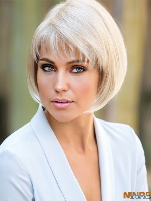 synthétique perruque bob 10 pouces court blonde