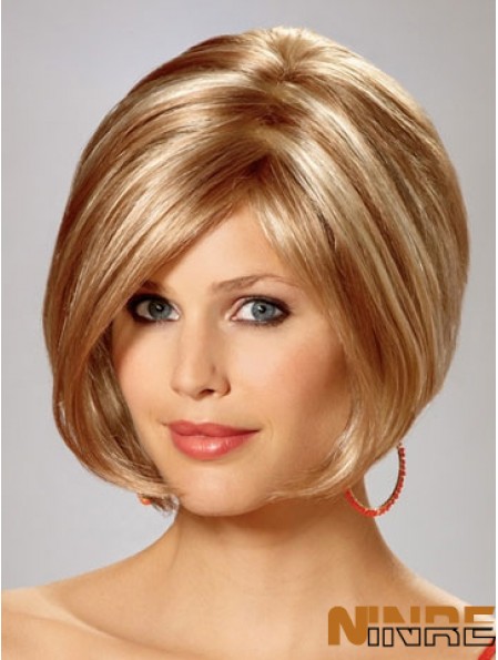 Capless menton longueur droite blonde magnifique bob perruques