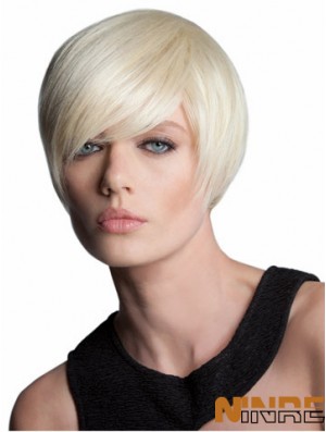 Perruques de Bob de style blonde droite courte sans bonnet