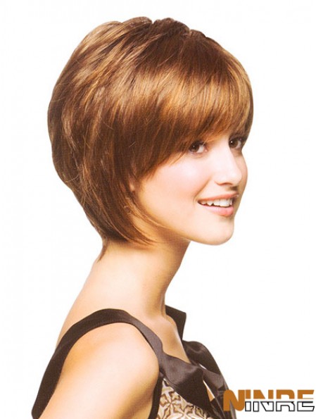 Capless menton longueur droite Auburn incroyable perruques Bob