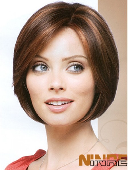 Capless menton longueur droite Auburn moins cher Bob perruques