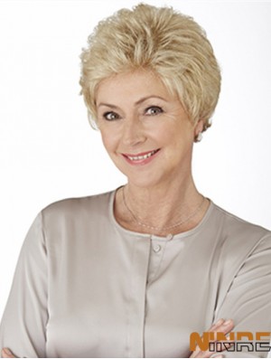 Perruques avant en dentelle sans colle avec style gris bouclé monofilament coupe