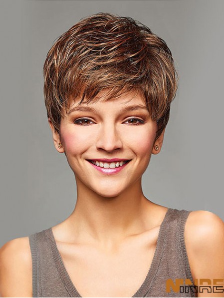 Perruques Bouclées Courtes Avec Couleur Blonde Synthétique Capless Longueur Courte