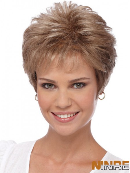 Perruques courtes pour les femmes avec des boycuts sans bonnet Longueur recadrée Style ondulé