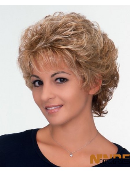 Perruque dames avec coupe classique de style bouclé capless courte longueur